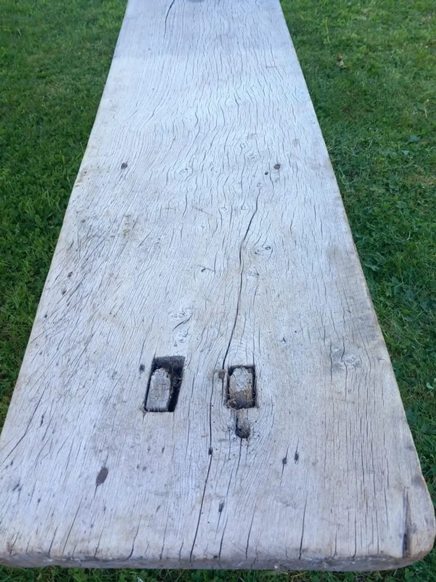 antique handcrafted pig bench - Image 4