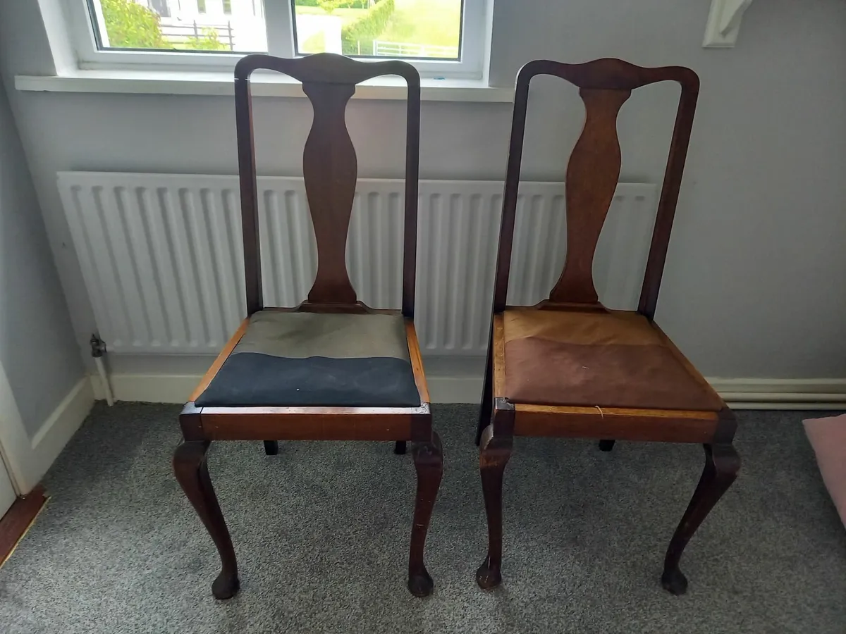 Two Mahogany dining chairs - Image 1