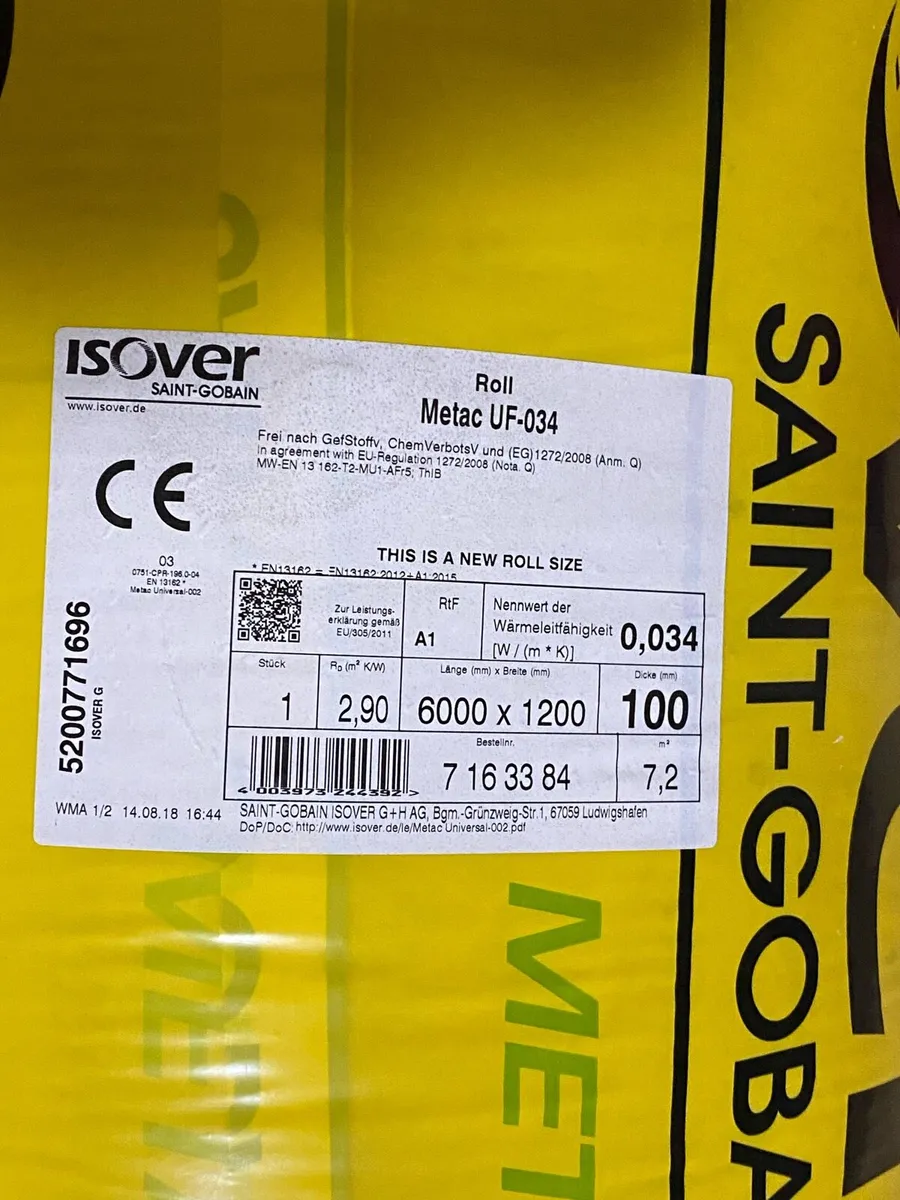 ISOVER Metac Insulation Roll W/mK 0.034 - Image 1