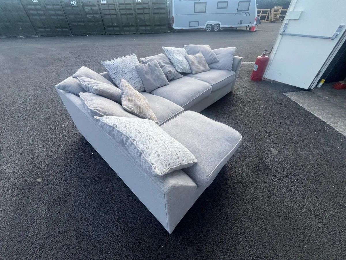 Grey corner sofa couch furniture set - Image 2