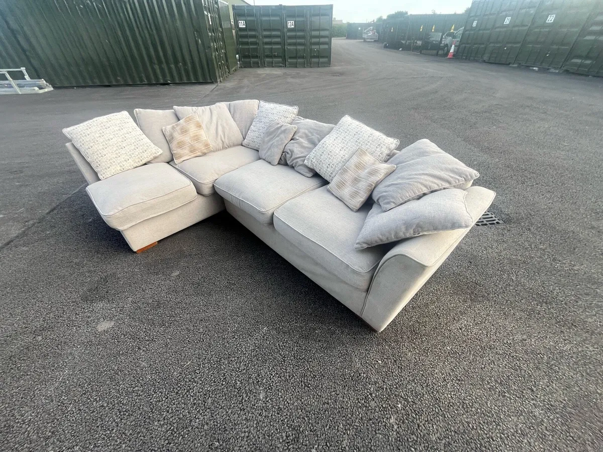 Grey corner sofa couch furniture set - Image 3