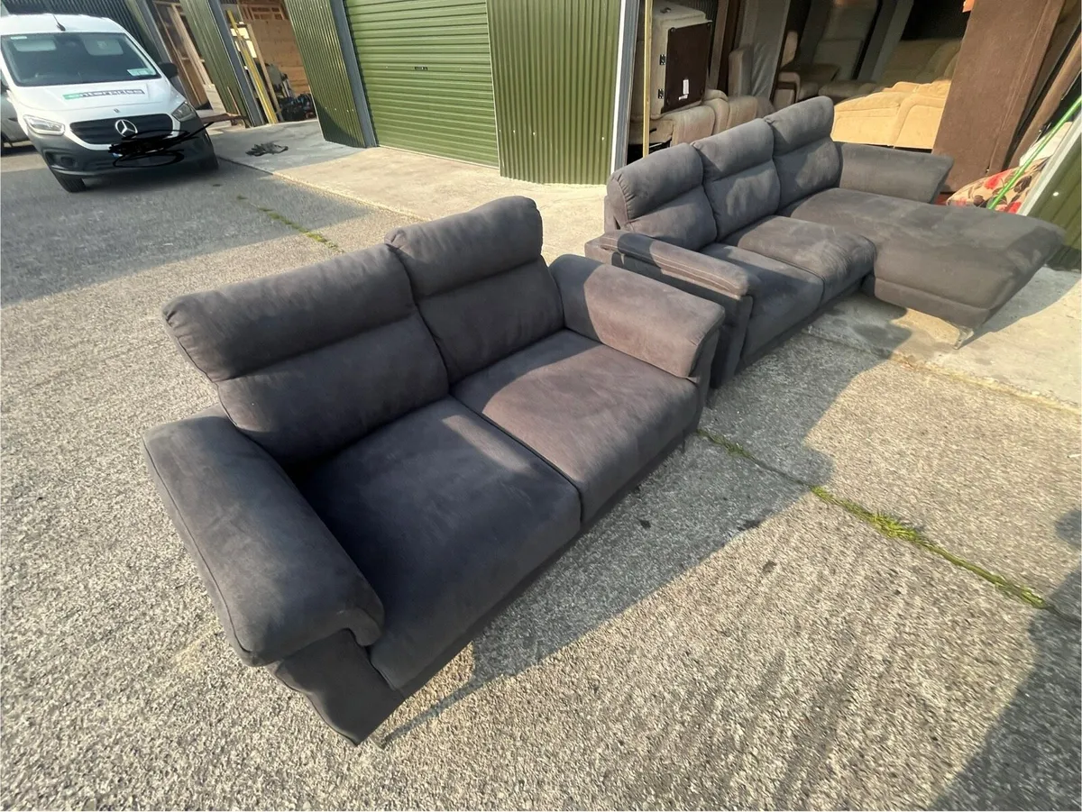 Black corner sofa L shaped delivery available - Image 1