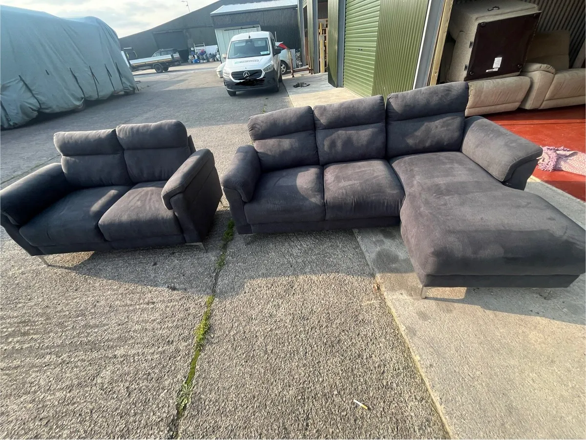 Black corner sofa L shaped delivery available - Image 2