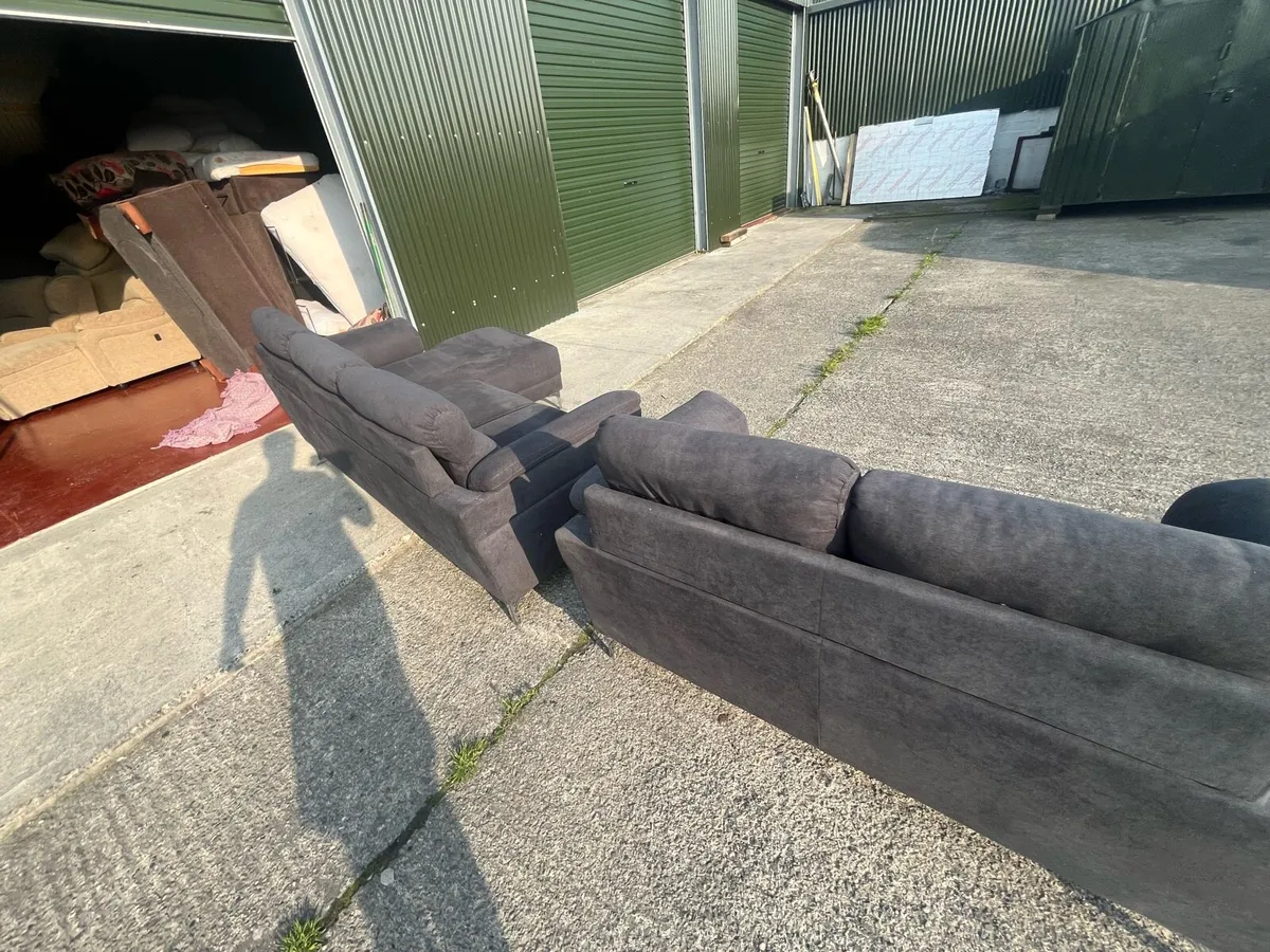 Black corner sofa L shaped delivery available - Image 3