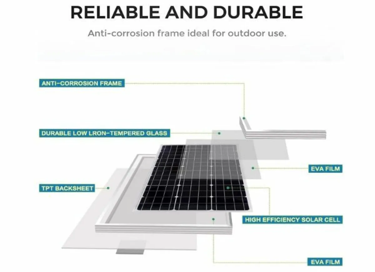 100 W Solar Panel 12 V Monocrystalline Solar Panel - Image 3