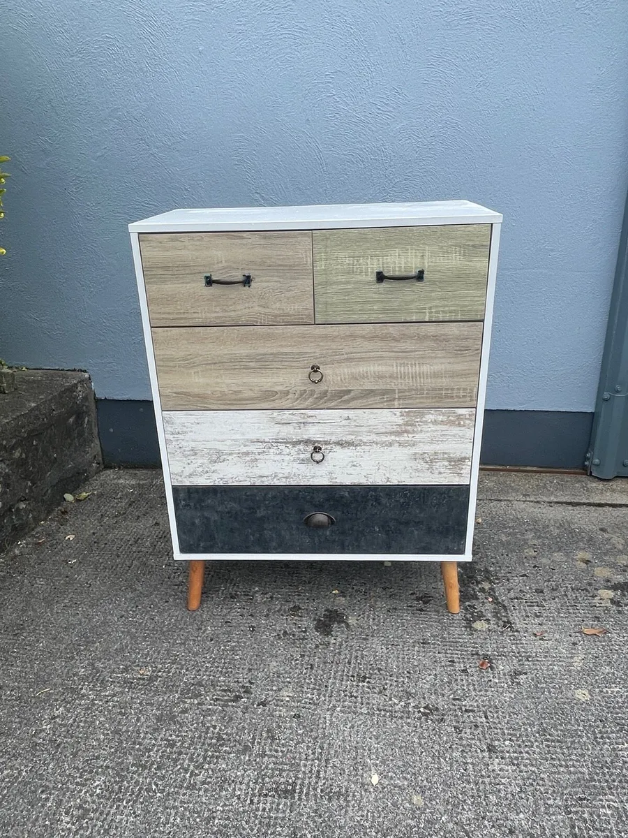 Drawer Chest: Nordic Design  3+2 White - Image 1