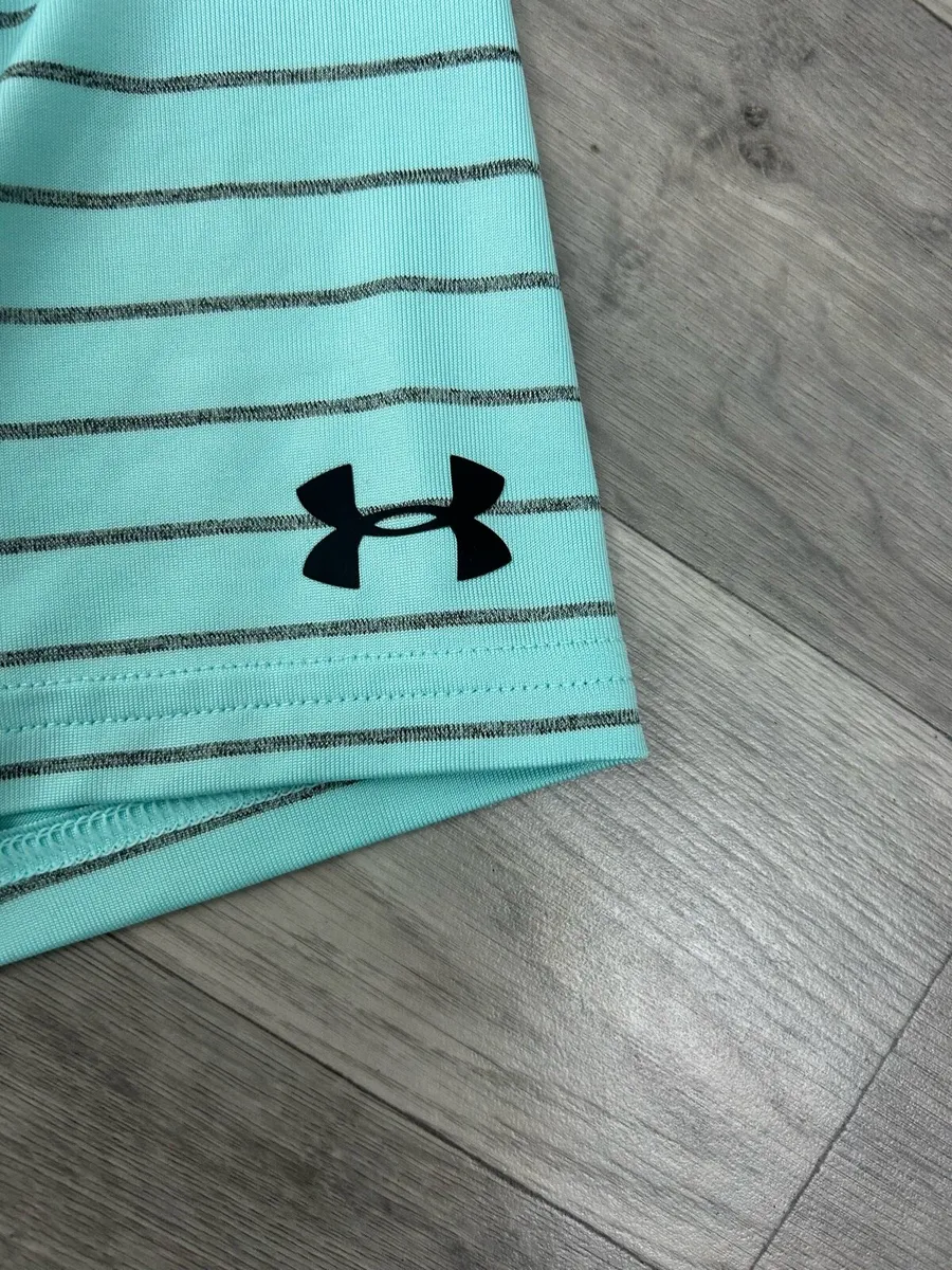 Under Armour Striped Gold Polo Shirt Mens Medium - Image 3