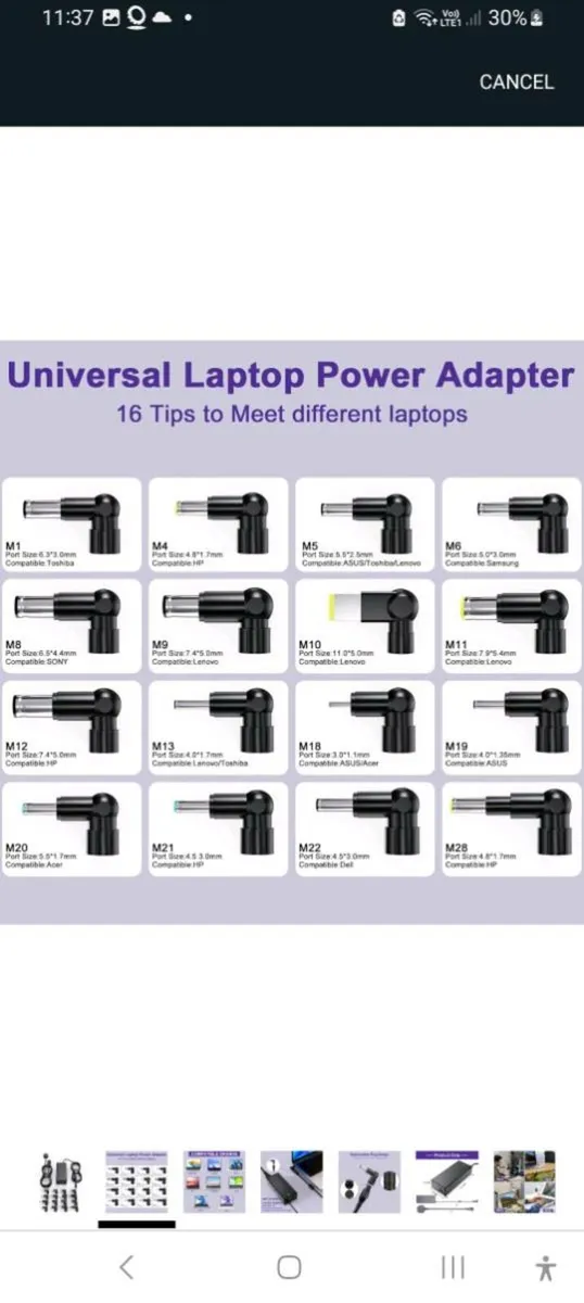 90W Universl AC ADAPTER LAPTOP CHARGER FOR HP ACER - Image 2