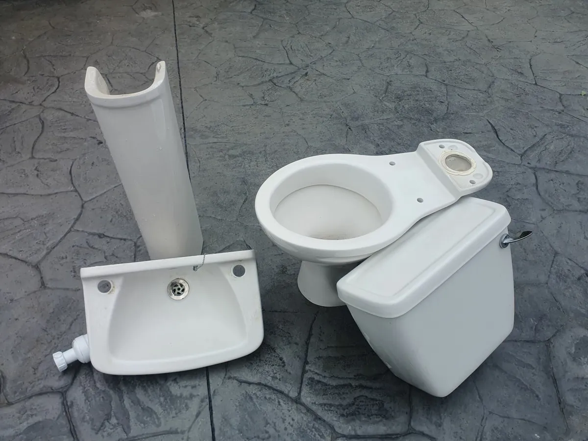 Basin, pedestal and toilet