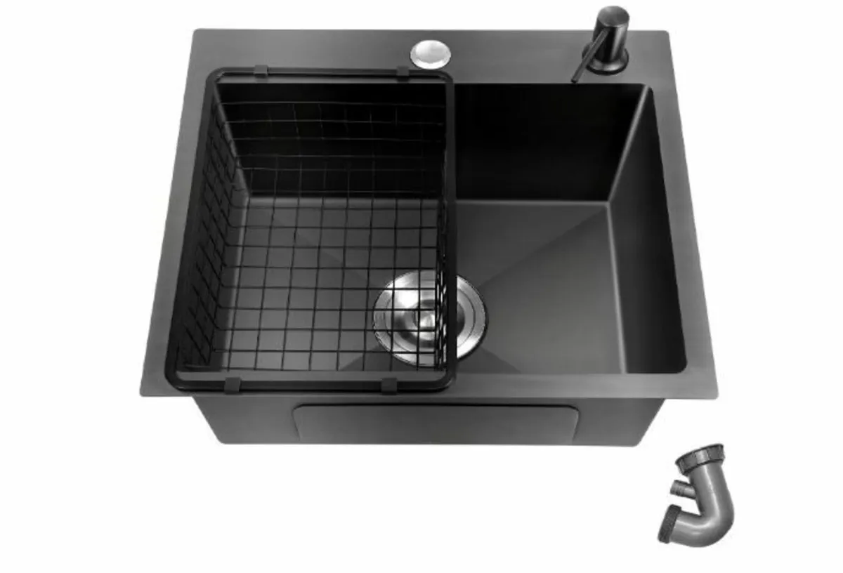 Kitchen Sink, Black Granite, 40 x 45 cm - Image 1