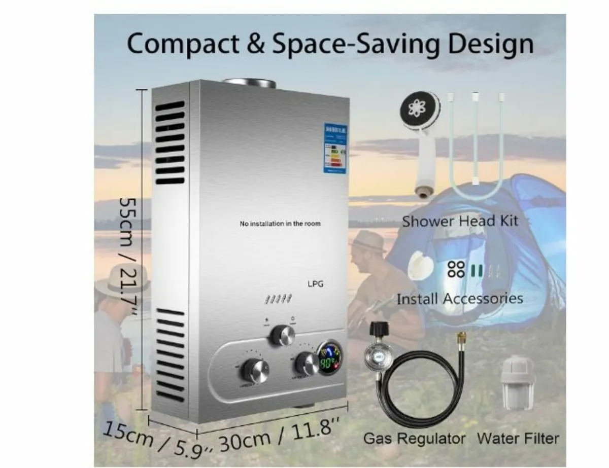 8L Water Heater Gas 16KW LPG Water - Image 3