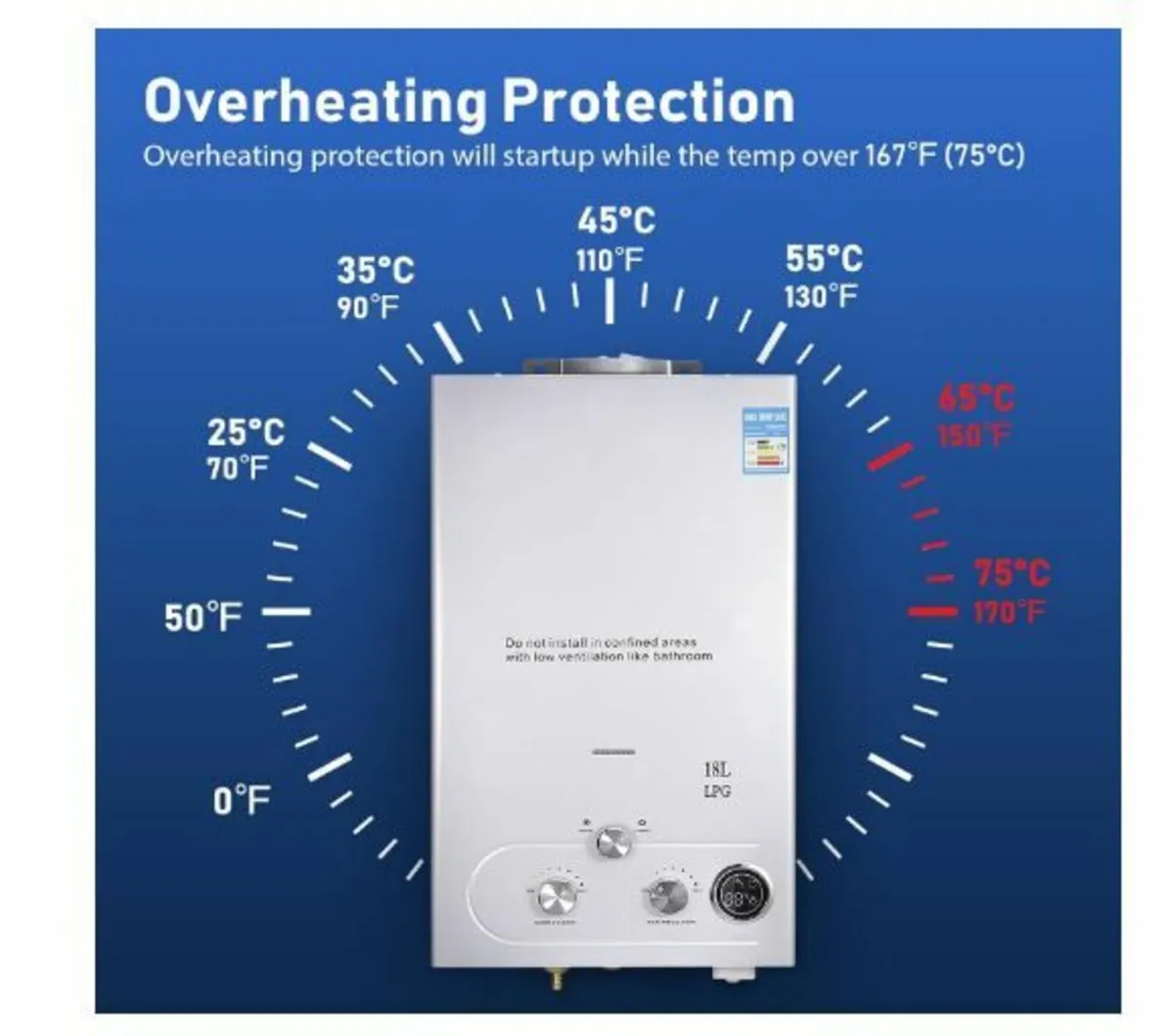 GPL18L Propane Gas Water Heater, 36KW - Image 4