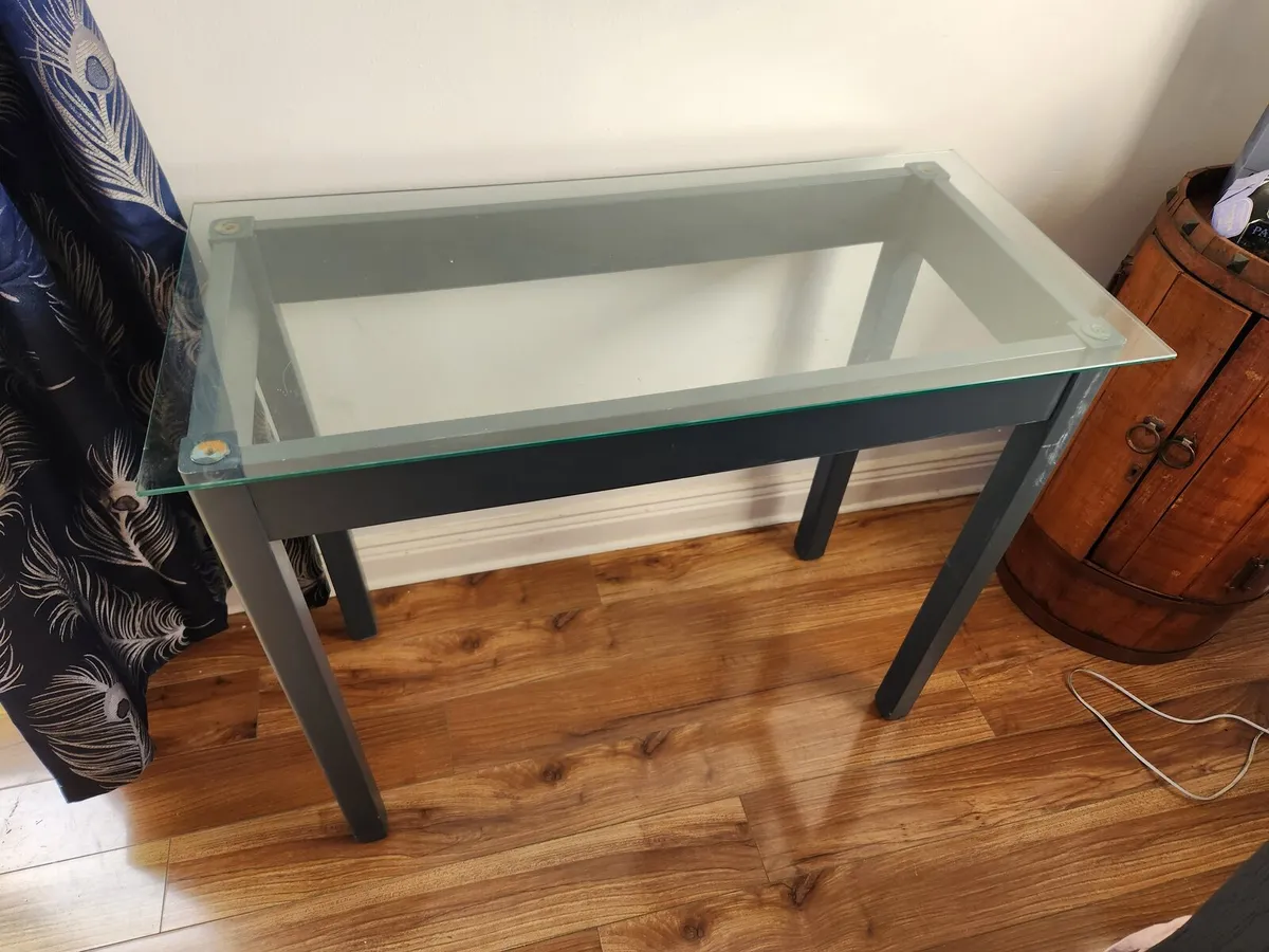 Glass Topped Console Table