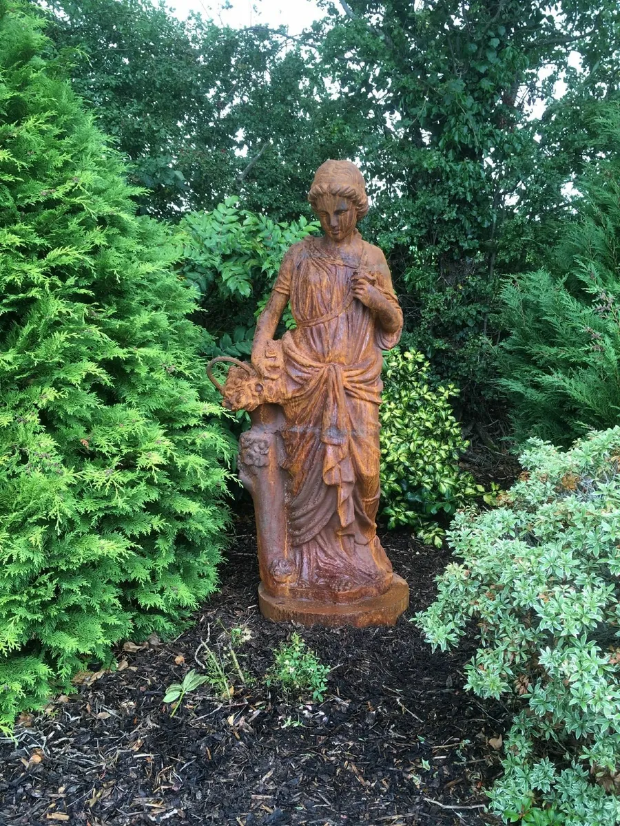 Cast iron bronze four seasons statues & animals - Image 3