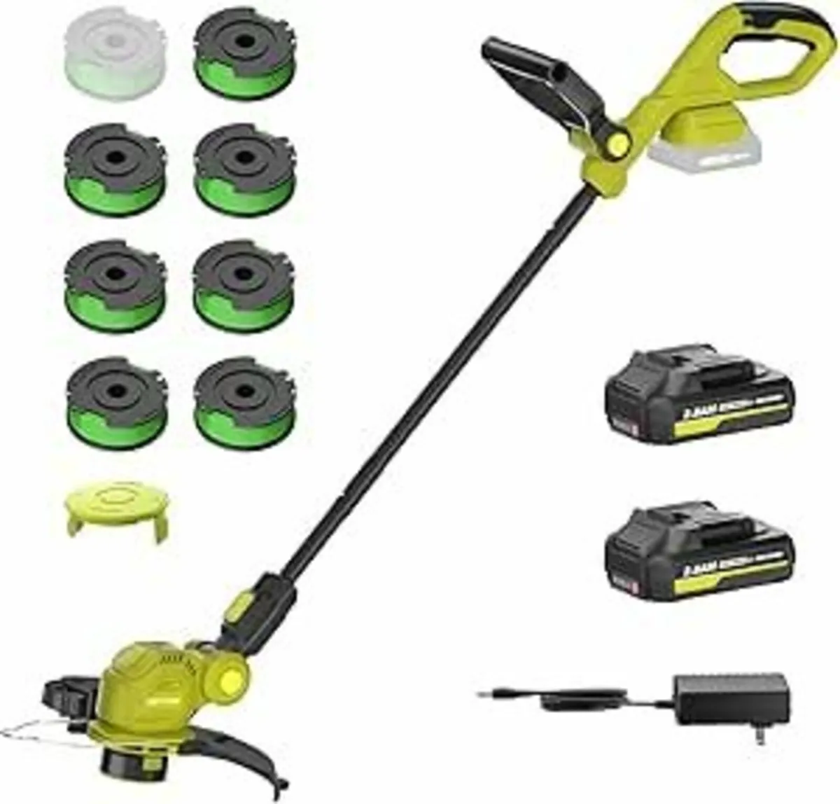 2 x 2.0Ah Battery Charger Garden Strimmer Lawns - Image 2