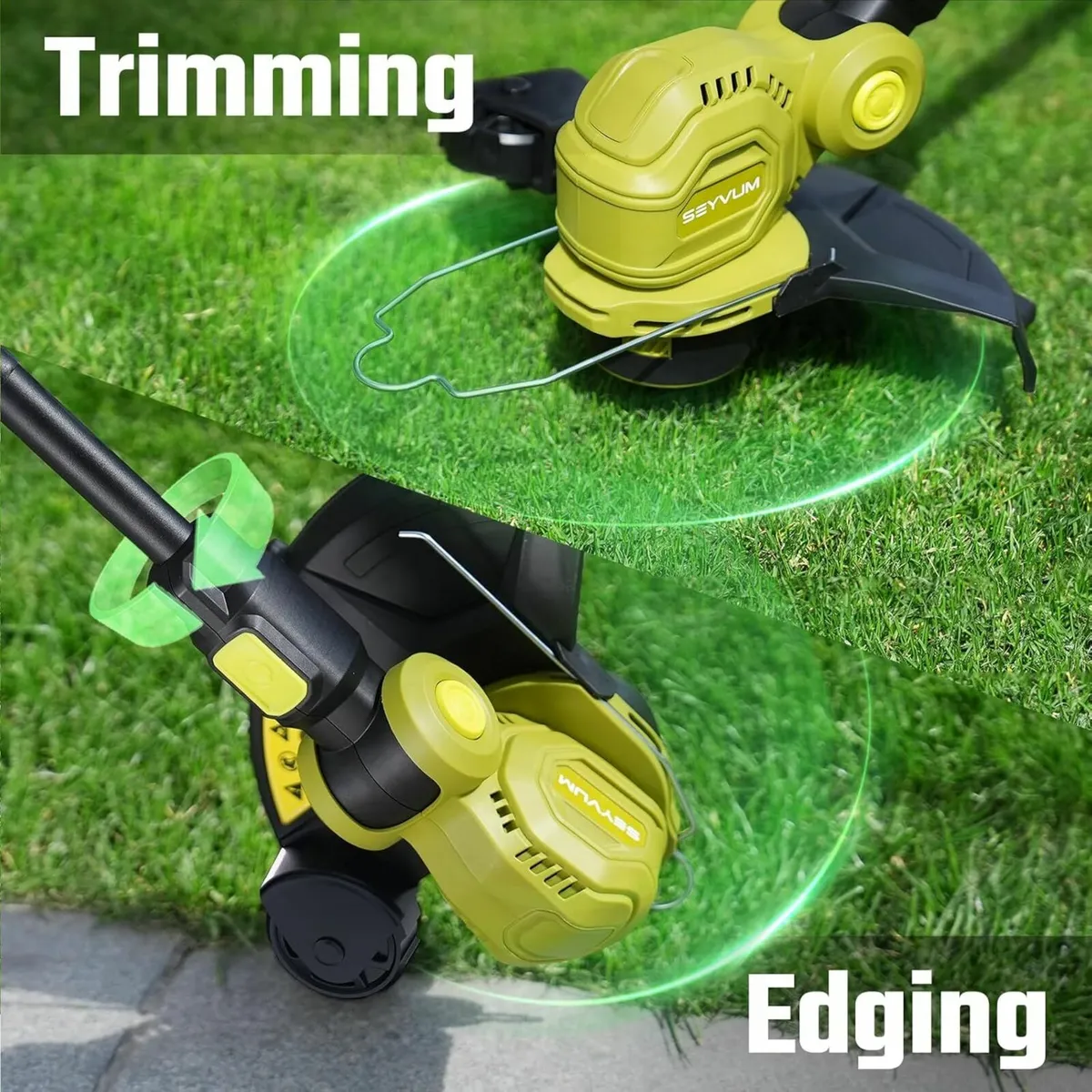 2 x 2.0Ah Battery Charger Garden Strimmer Lawns - Image 4