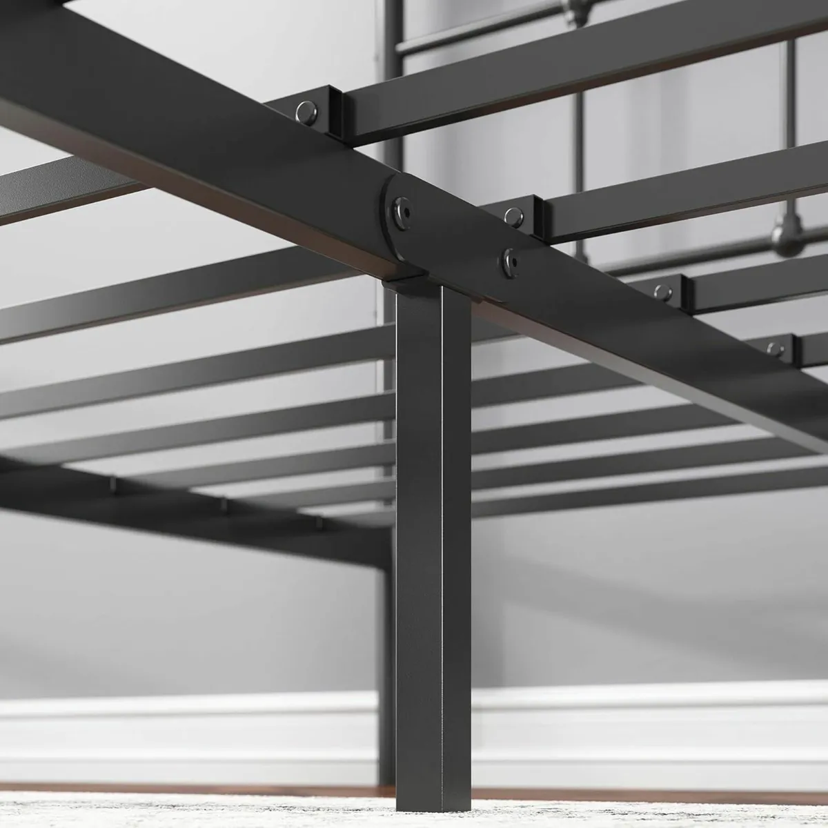 Single Bed Frame 90x190cm Metal Platform Headboard - Image 3
