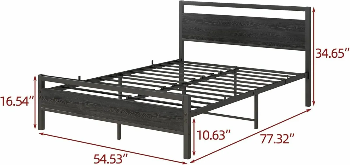 Double Bed Frames Wood Headboard 196x136cm - Image 3