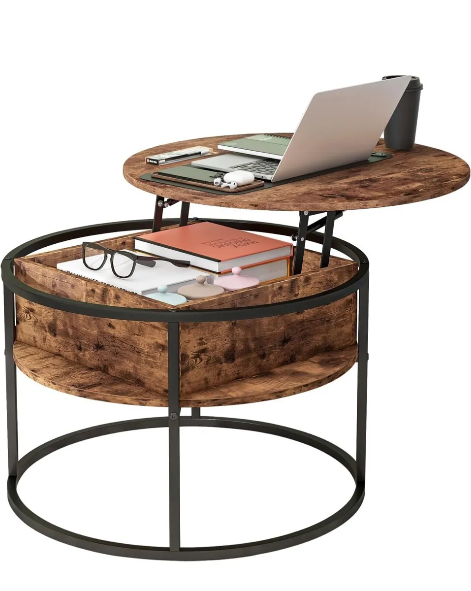 Round Coffee Table,Lift Top Coffee Tables for Livi - Image 2