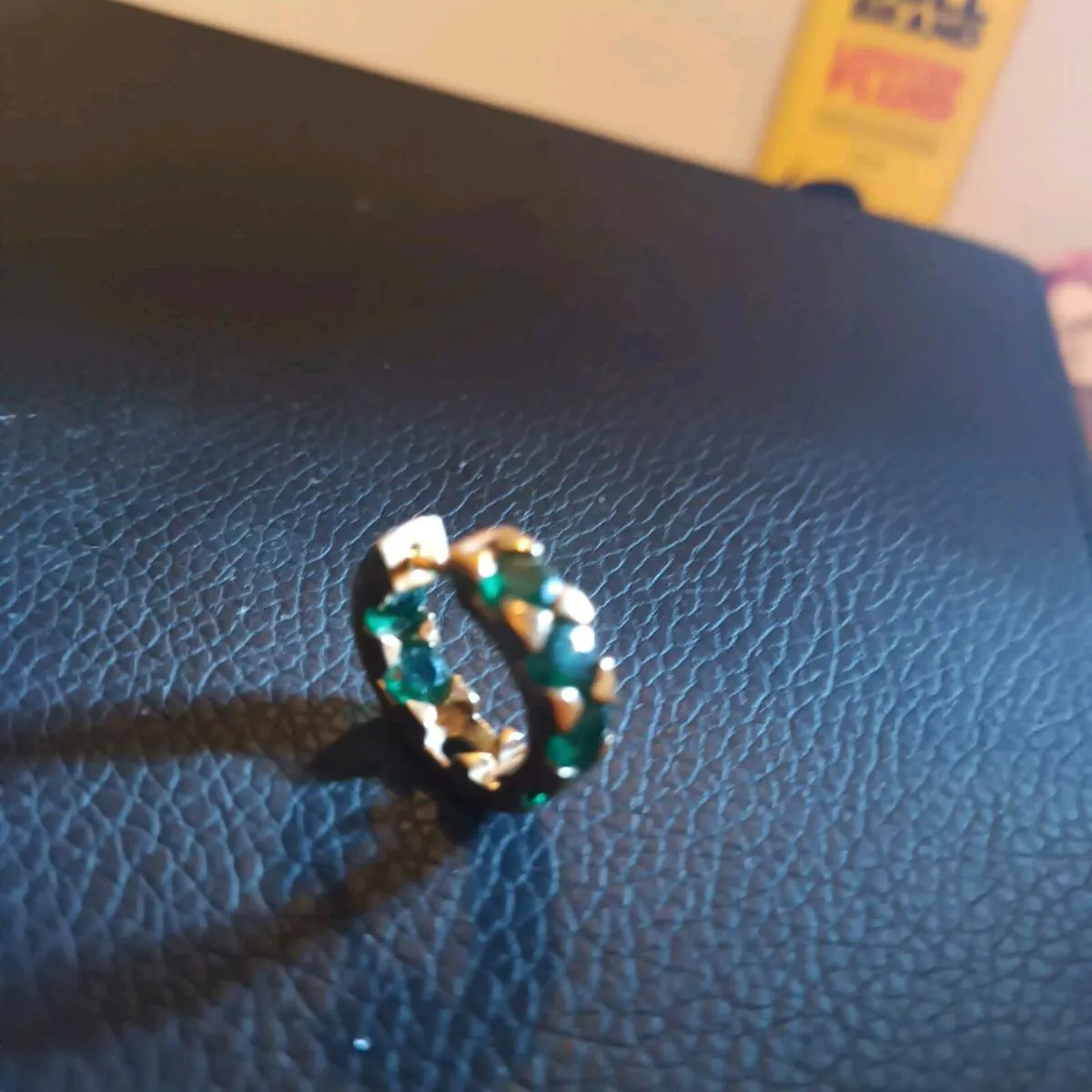1 GOLD plated  with 7 green Embrelerles - Image 1
