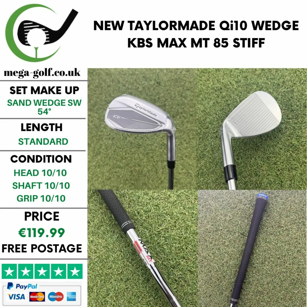 NEW TAYLORMADE Qi10 WEDGE SW 54° / STIFF - Image 1