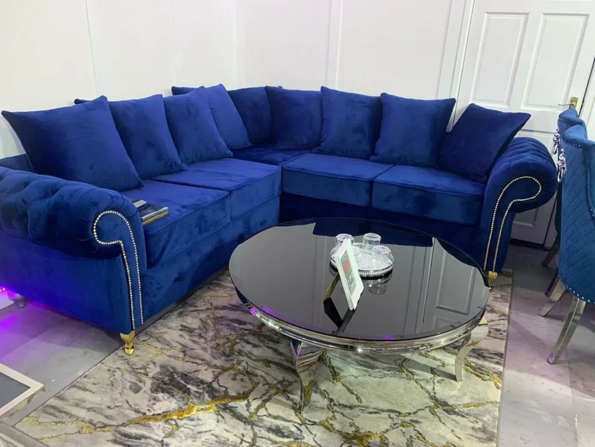 Plush Olympia Corner Couch For Sale - Image 1