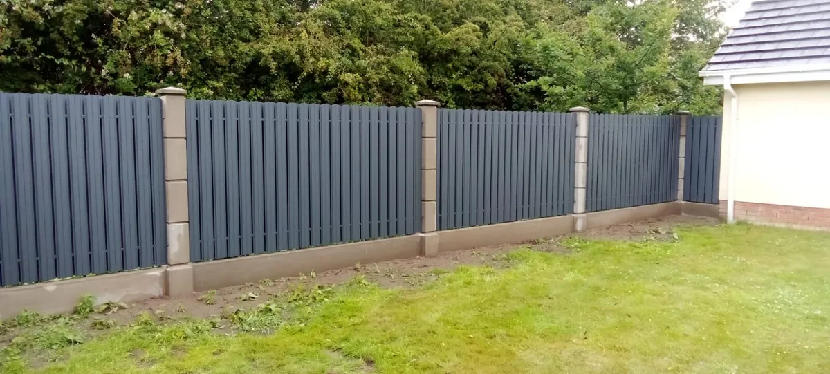 Fence.Concrete posts, Metal fence panels. - Image 2