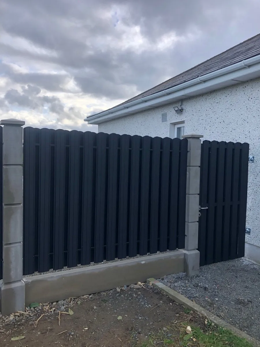 Fence.Concrete posts, Metal fence panels. - Image 1