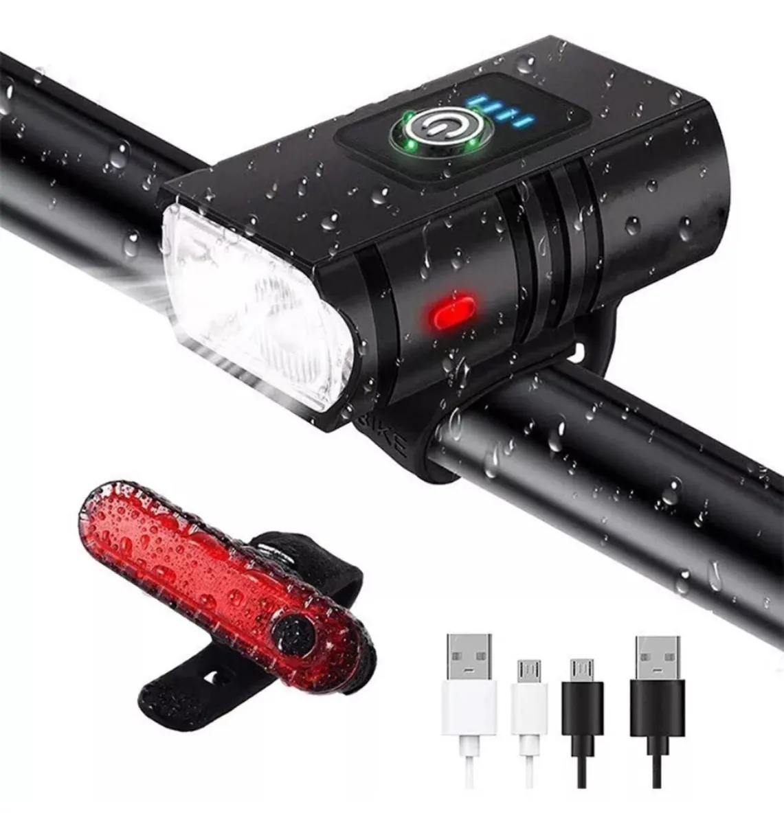 Front & Rear Bike Lights USB Rechargeable NEW - Image 1