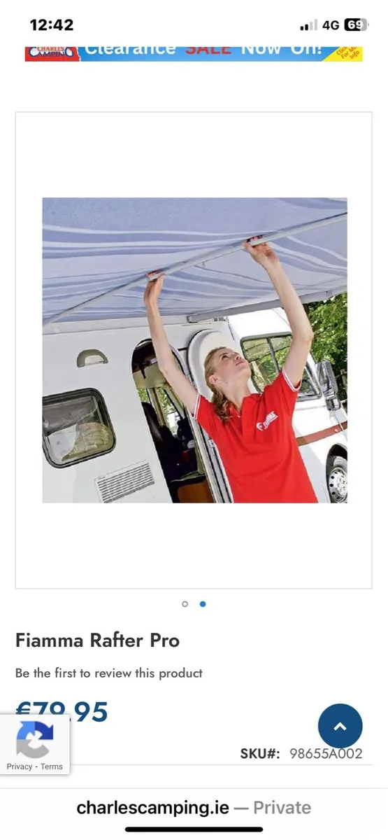 Awning support pole