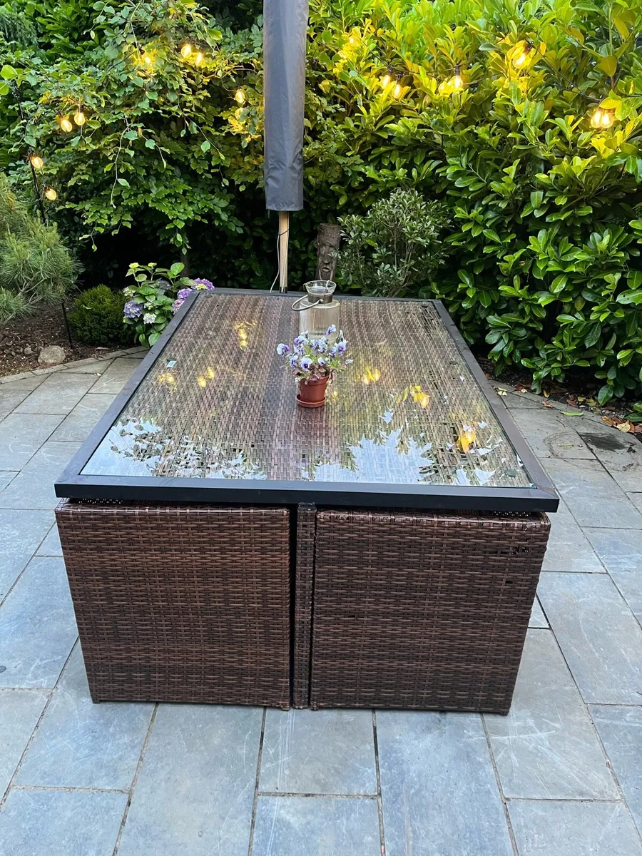 Cube rattan garden dining furniture - Image 3