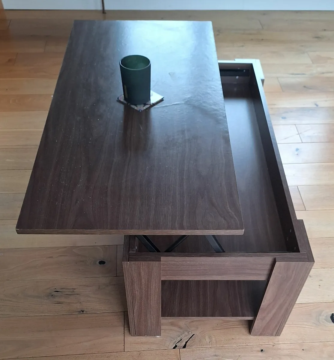 Lift Top Coffee Table Easy-Lift Storage Brown - Image 1
