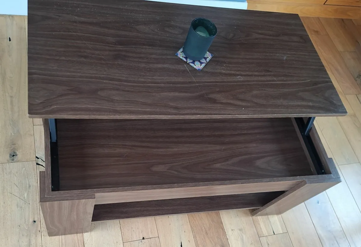 Lift Top Coffee Table Easy-Lift Storage Brown - Image 3