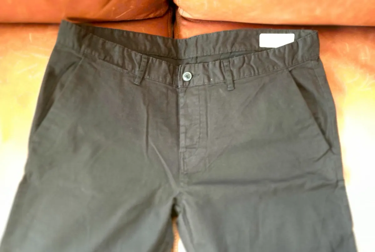 Men's Long Black Trousers (W38 L34) Slim Fit (new) - Image 2