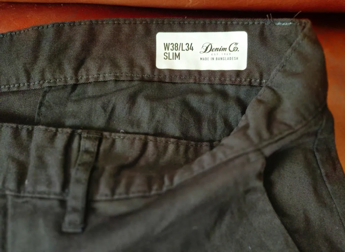 Men's Long Black Trousers (W38 L34) Slim Fit (new) - Image 3
