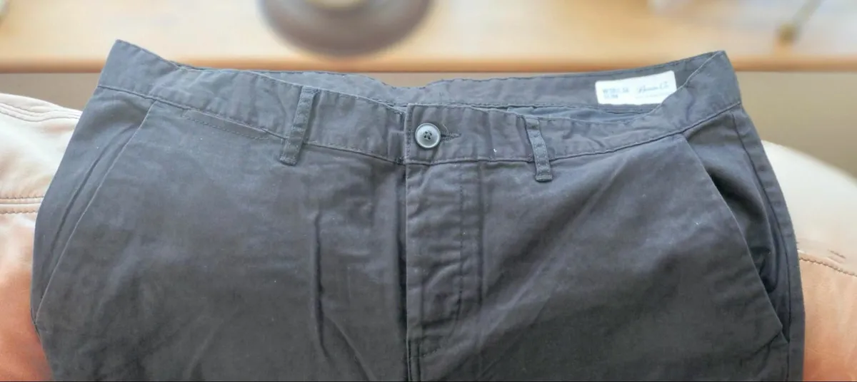 Men's Long Black Trousers (W38 L34) Slim Fit (new) - Image 4