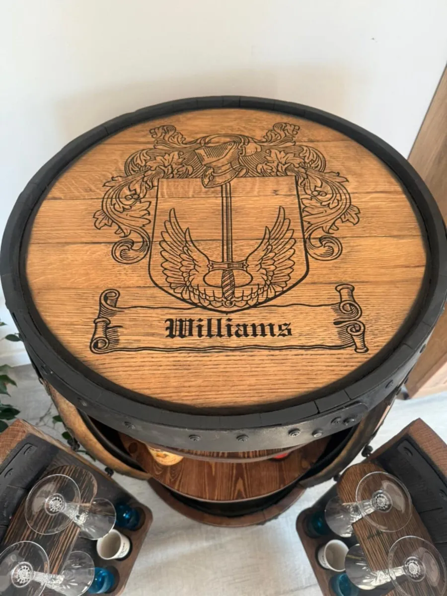 Personalised Whiskey Bar Barrel Liquor Cabinet Bar - Image 1