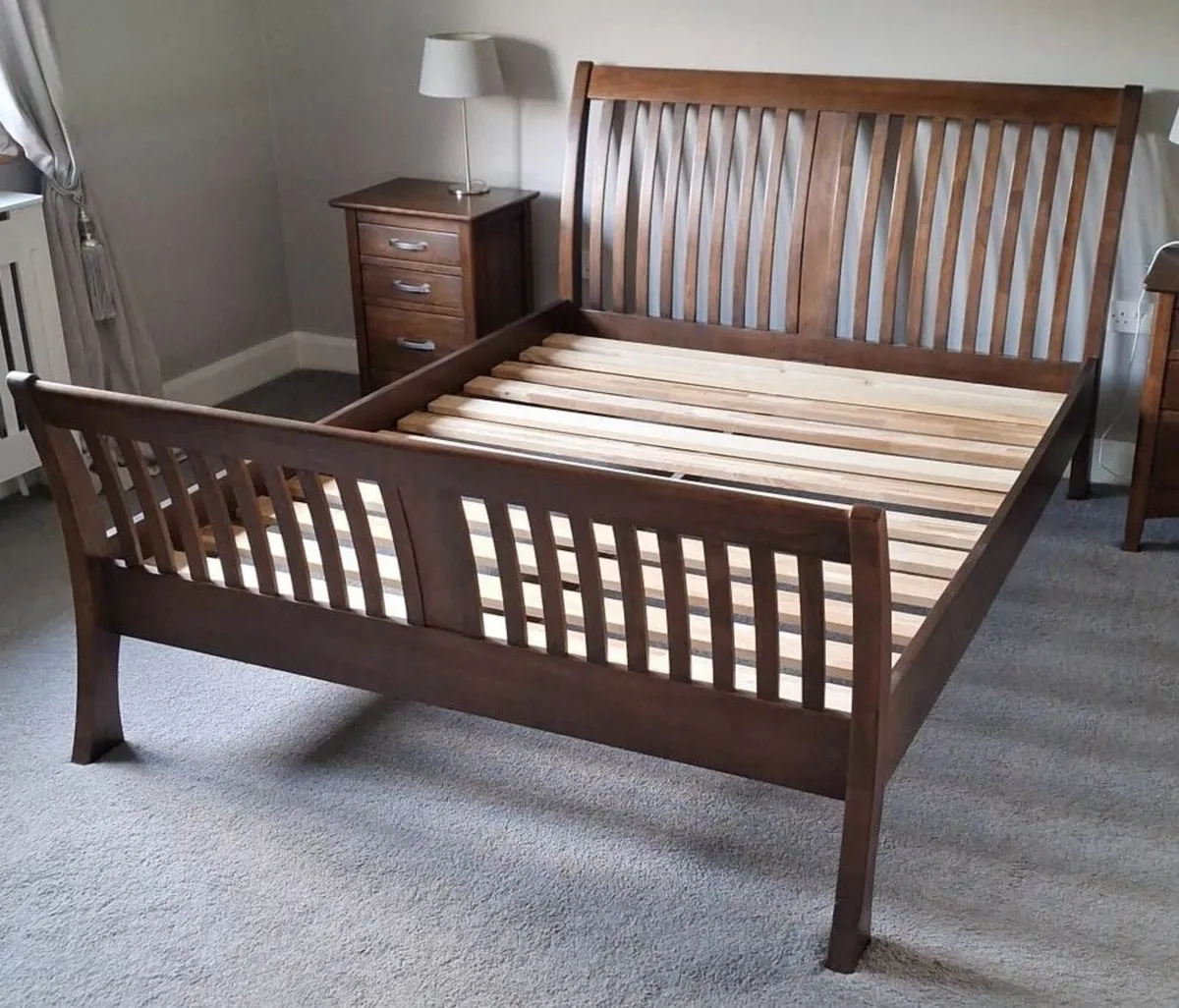 Stunning solid walnut king size bed - Image 1
