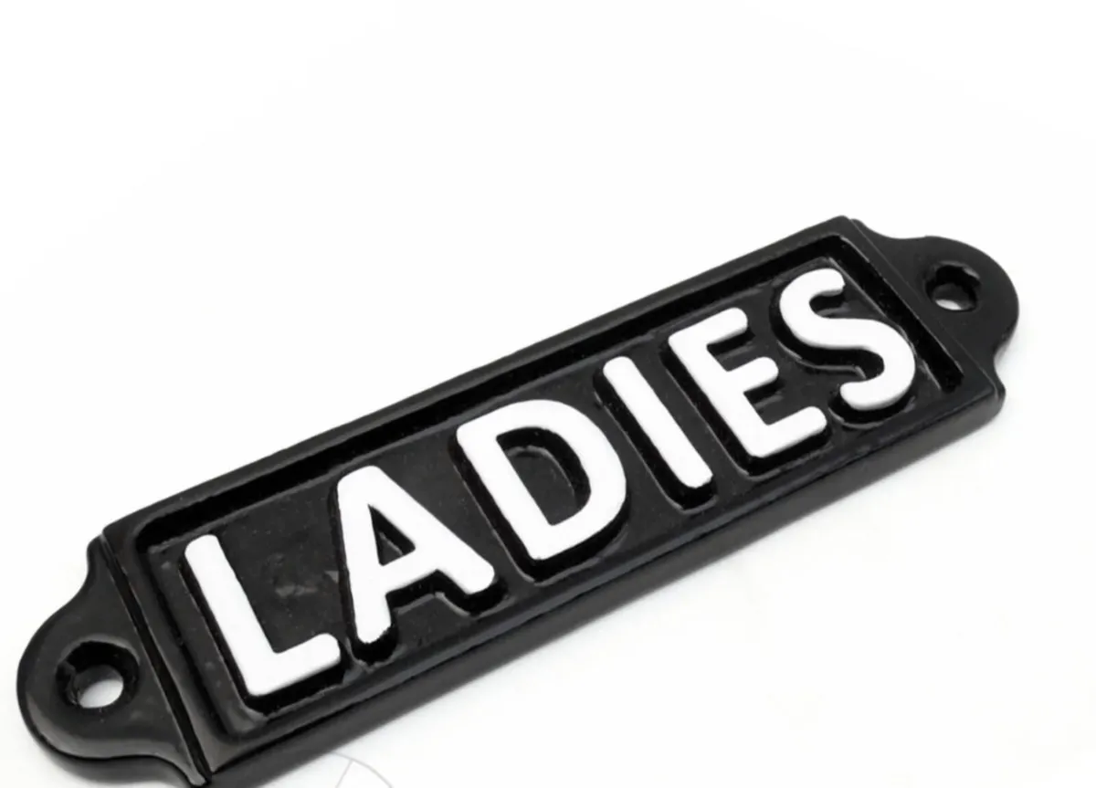 Vintage Style Toilets Door Sign Cast Iron NEW - Image 2