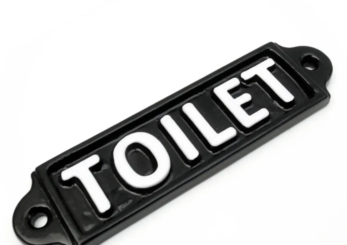 Vintage Style Toilets Door Sign Cast Iron NEW - Image 4
