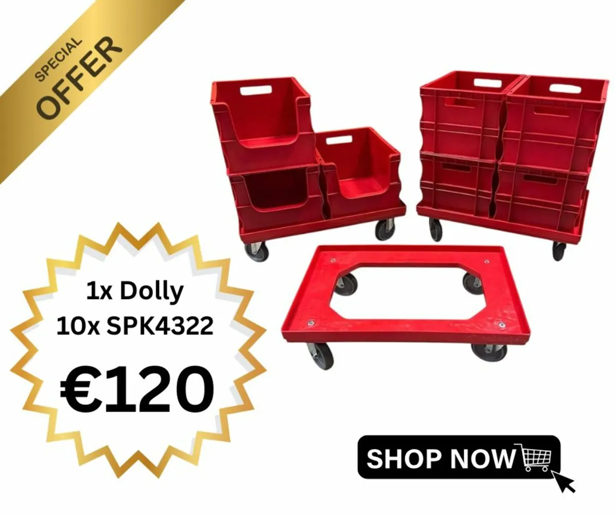 SPECIAL OFFER Robust dolly on wheels and 20L boxes - Image 1