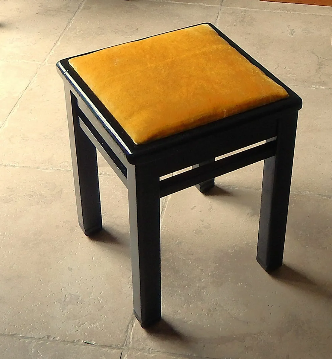Wooden Piano Stool  with Velvet Seat - Image 1