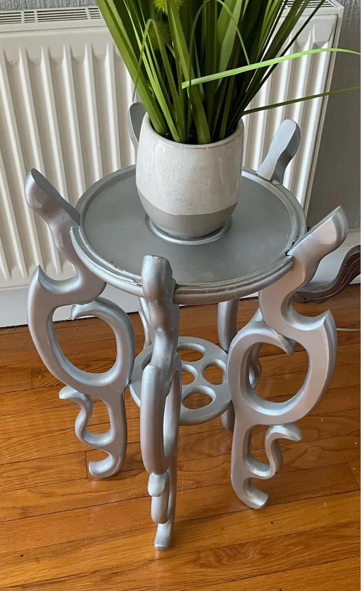 Small Ornate Wooden Plant Table - Image 1