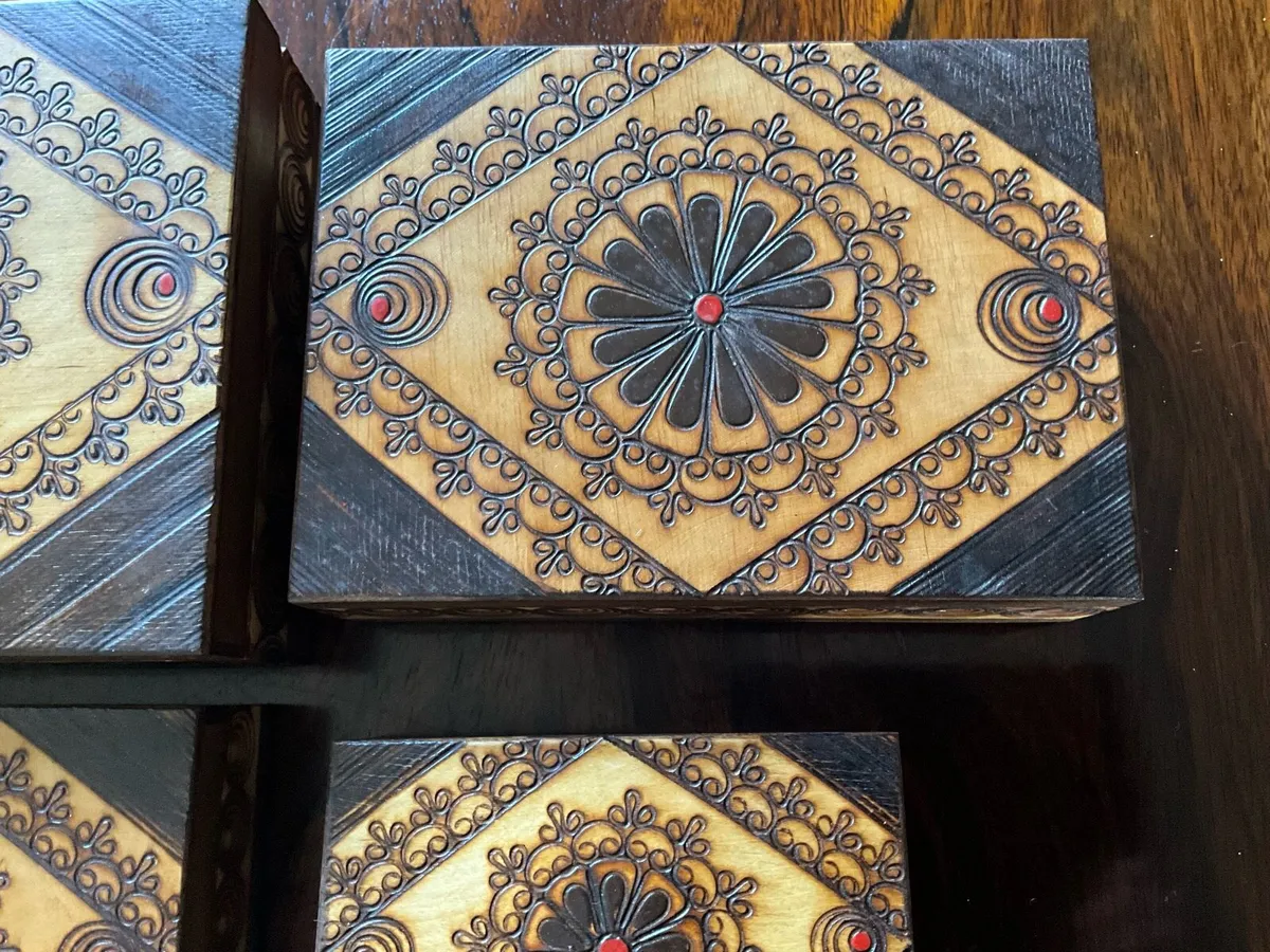Set of 5 Decorative Wooden Boxes - Image 3