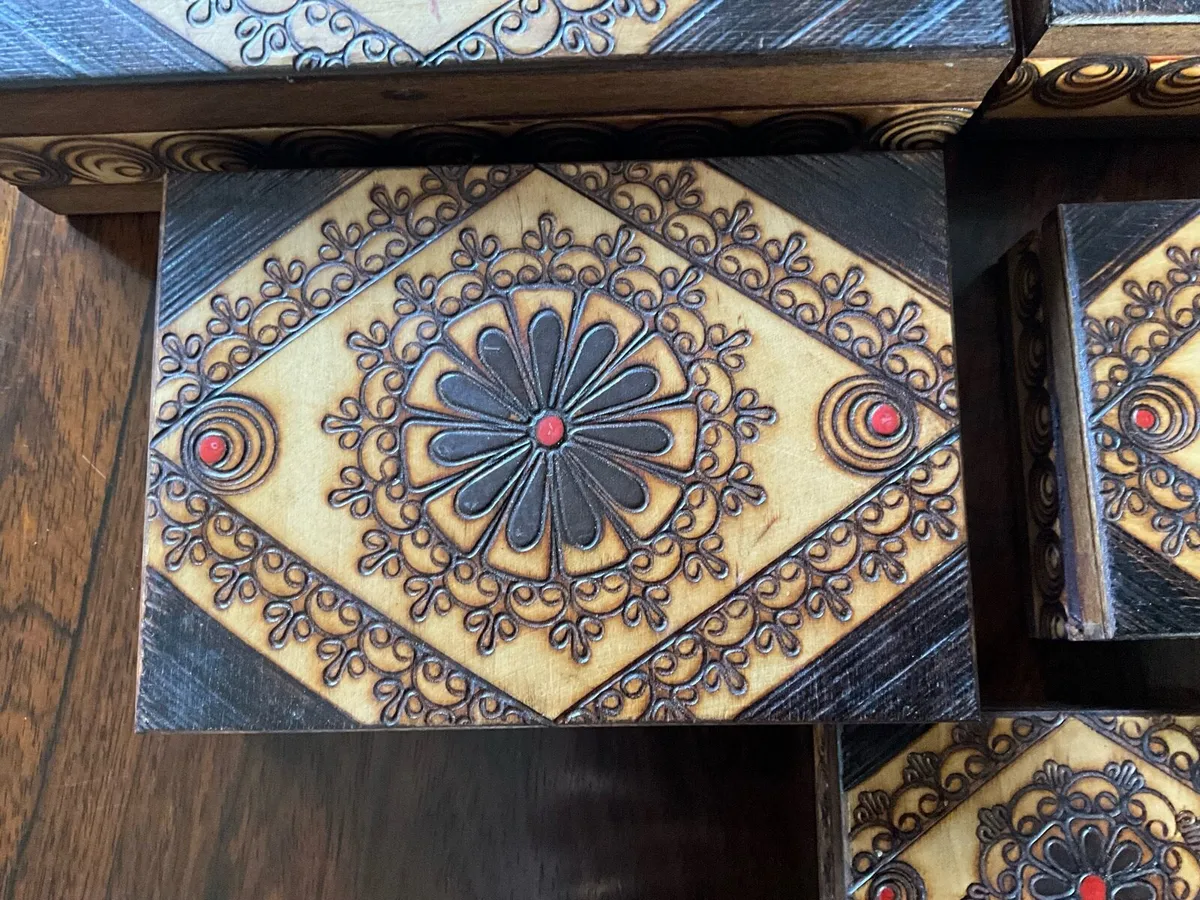 Set of 5 Decorative Wooden Boxes - Image 4