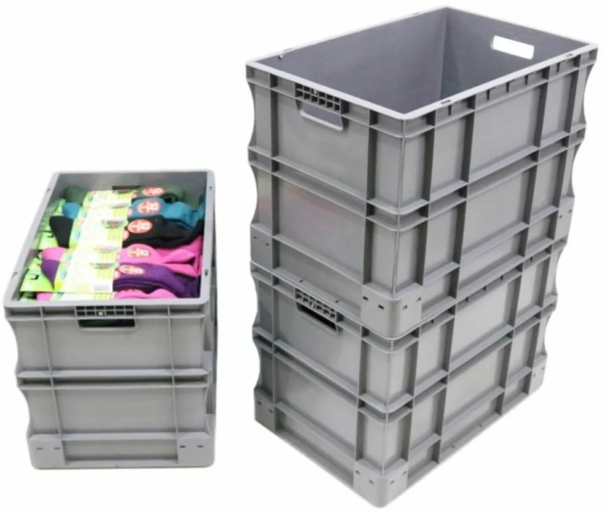 Pack of 5 heavy duty 90L storage boxes - Image 2