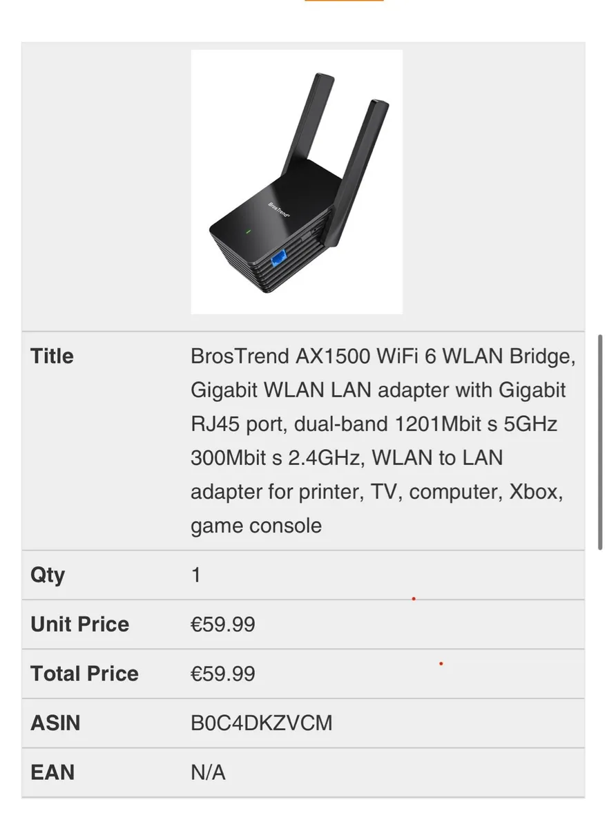 BrosTrend AX1500 WiFi 6 WLAN Bridge