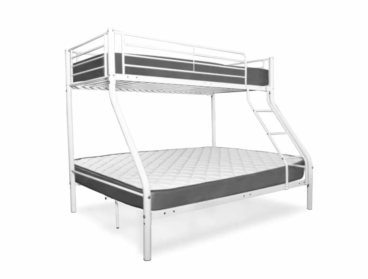 White Double Metal Bunk Bed FREE DELIVERY - Image 1