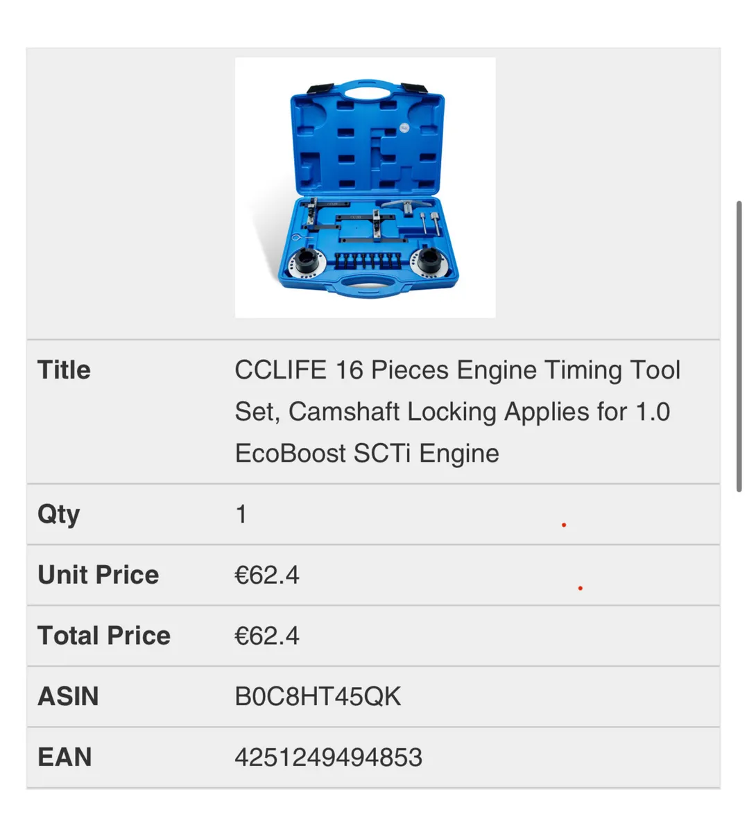 CCLIFE 16 Pieces Engine Timing Tool Set