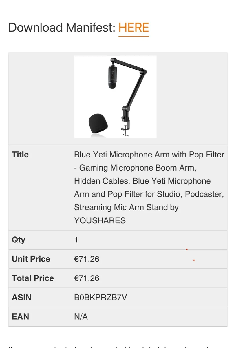 Blue Yeti Microphone Arm with Pop Filter